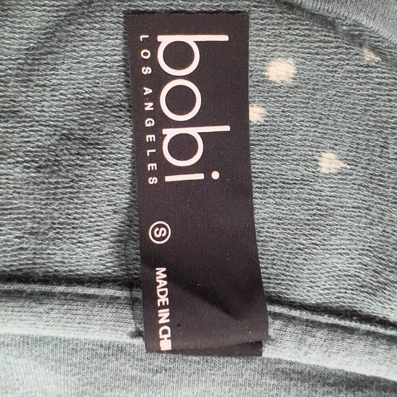 BOBI Los Angeles Bleach Splatter Terry Cropped Long Sleeve Sweatshirt Size S - Picture 6 of 9